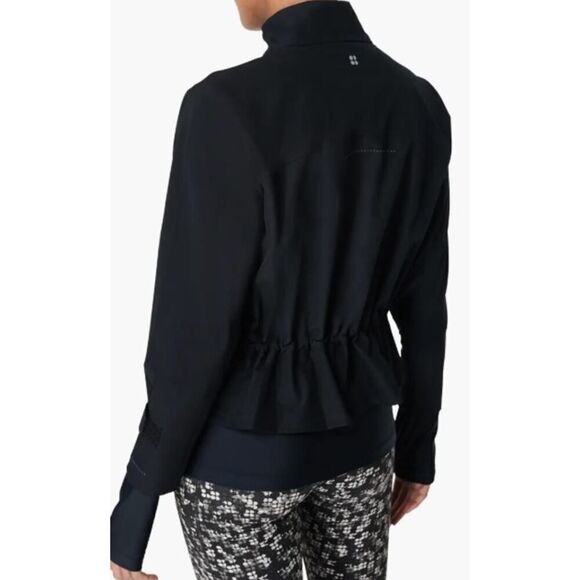 Sweaty Betty Fast Lane Running Zip Up Workout Jacket in Black Sz. 12 - Picture 2 of 7